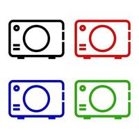 Projector illustrated on a white backgrounda white background vector