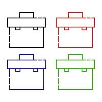 caja de herramientas ilustrada sobre un fondo blanco vector