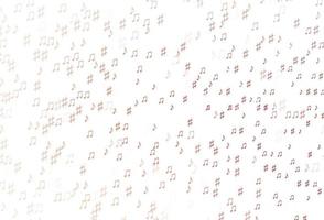 Light Red vector backdrop with music notes.