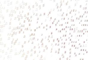 Light Red vector backdrop with music notes.