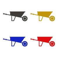 Wheelbarrow illustrated on a white background vector