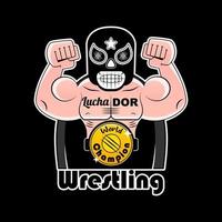 Mexican Wrestler Battle vector