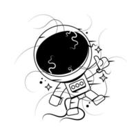 Graphic astronaut with black vector