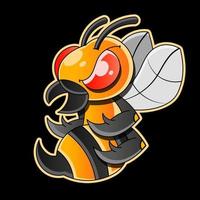 Insect wasp icon. Vector design. Black wasp vector illustration