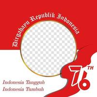 free download indonesian twibbon of 76 celebration vector