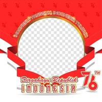 twibbon especial para el día de la independencia de Indonesia vector