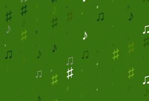 Light Green vector pattern with music elements.