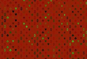 Dark green, red vector layout with elements of cards.