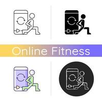 Online fitness circuit training icon. vector