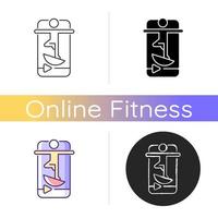Online fitness balance training icon. vector