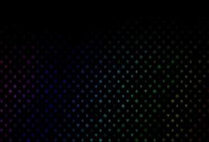 Dark multicolor, rainbow vector background with cards signs.