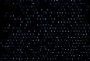 textura de vector azul oscuro con caracteres abc.