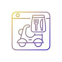 Food delivery service gradient linear vector icon