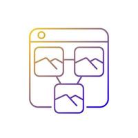 Photo sharing platforms gradient linear vector icon