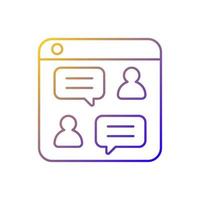Social discussion platforms gradient linear vector icon