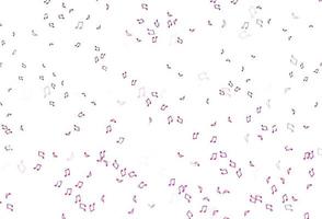 Light Pink vector pattern with music elements.