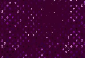 Dark purple vector pattern with symbol of cards.