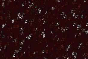 Light Red vector backdrop with music notes.