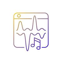 icono de vector lineal degradado de servicio de transmisión de música