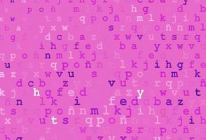 Light pink vector layout with latin alphabet.