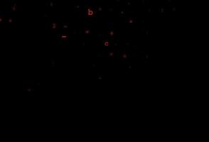 Dark Red vector background with Digit symbols.