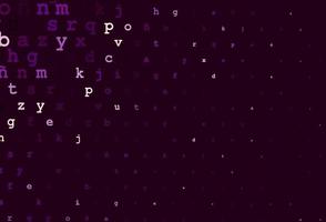 Dark purple vector pattern with ABC symbols.