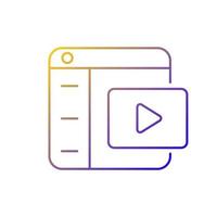 Video platforms gradient linear vector icon