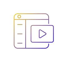 Video platforms gradient linear vector icon