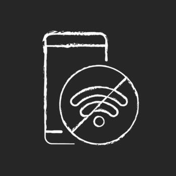 Internet connection issues chalk white icon on dark background vector