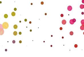 Light red, yellow vector backdrop with dots.