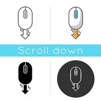 Mouse and down arrow icon vector