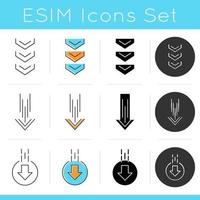 Scrolldown indicators icons set vector