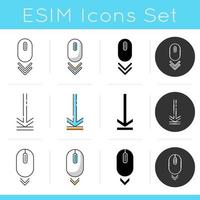 Scroll down icons set vector