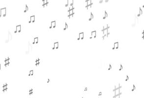 Light Silver, Gray vector pattern with music elements.