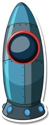 A sticker template with Rocket Space Cartoon isolated