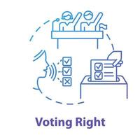 derecho de voto icono azul del concepto vector