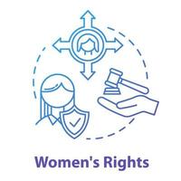 Womens rights blue concept icon vector