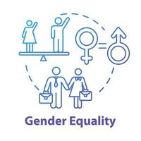 Gender equality blue concept icon vector