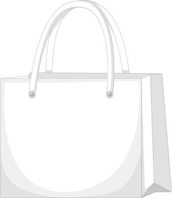 Front of basic white handbag isolated