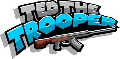 ted the trooper logo diseño de texto vector