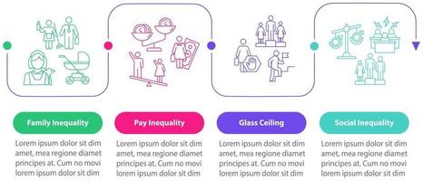 Gender inequality vector infographic template