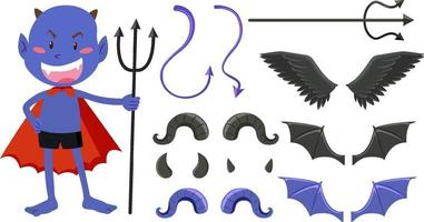 Devil and angel design elements vector