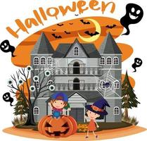 Haunted house in cartoon style vector