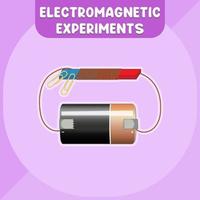 Diagrama infográfico de experimentos electromagnéticos. vector