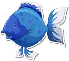 Cute fish sea animal cartoon sticker vector