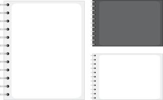 conjunto de cuaderno en blanco aislado vector