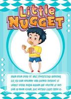 Character game card template with word Little Nugget vector