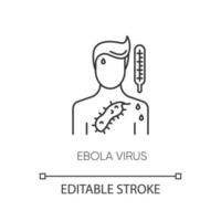 Ebola virus pixel perfect linear icon vector