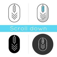 Computer mouse with down arrows icon vector