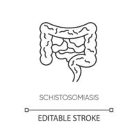 Schistosomiasis pixel perfect linear icon vector